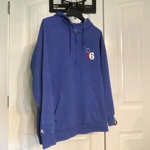 Antigua Royal Blue 76ers Q-Zip Hoodie